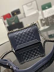 Chanel Leboy Calfskin navy Blue Silver Hardware 67085 Size 20 cm - 4