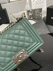 Chanel Leboy Calfskin Green Silver Hardware 67085 Size 20 cm - 4