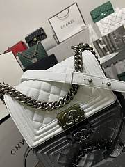 Chanel Leboy Calfskin White Silver Hardware 67085 Size 20 cm - 5