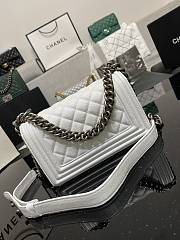 Chanel Leboy Calfskin White Silver Hardware 67085 Size 20 cm - 3