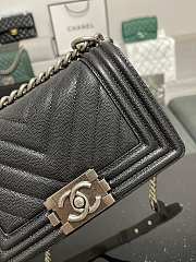 Chanel Leboy Calfskin Black Silver Hardware 67085 Size 20 cm - 6