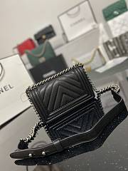 Chanel Leboy Calfskin Black Silver Hardware 67085 Size 20 cm - 5