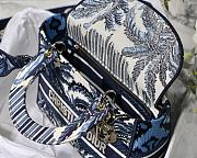 Dior Lady D-Lite Bag Blue Tree Embroidery Size 24 cm - 4