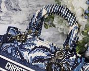 Dior Lady D-Lite Bag Blue Tree Embroidery Size 24 cm - 3