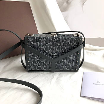 Goyard Canvas Black Grey Size 16.5 x 5 x 11.4 cm