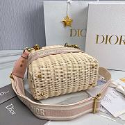 Dior Medium Lady Natural Wicker Bag Pink M0565 Size 24 x 20 x 11 cm - 3