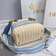 Dior Medium Lady Natural Wicker Bag Blue M0565 Size 24 x 20 x 11 cm - 3