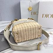 Dior Medium Lady Natural Wicker Bag White M0565 Size 24 x 20 x 11 cm - 5