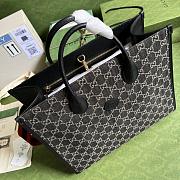 Gucci Medium Tote With Geometric Print In GG Supreme 674148  Black Size 37.5 × 33 × 15.5 cm - 5