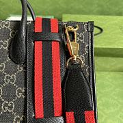 Gucci Medium Tote With Geometric Print In GG Supreme 674148  Black Size 37.5 × 33 × 15.5 cm - 3