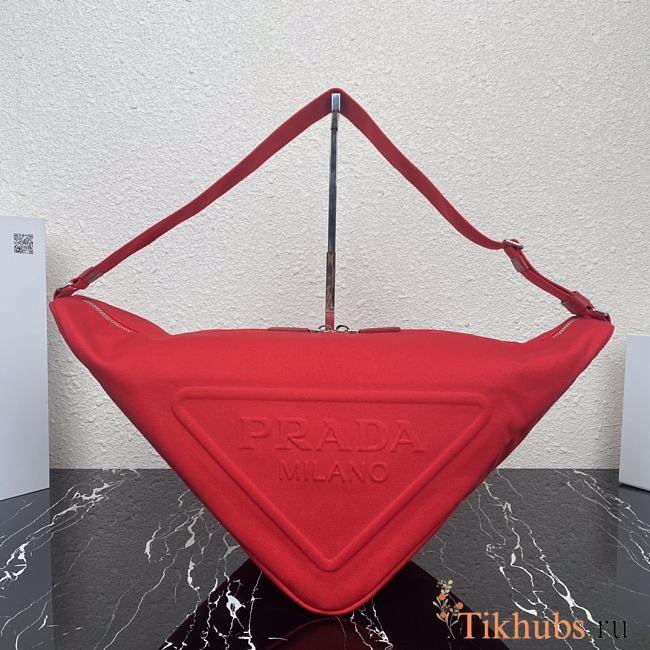 Canvas Triangle Bag Red  2VY007 Size 60 x 22.5 x 28 cm - 1