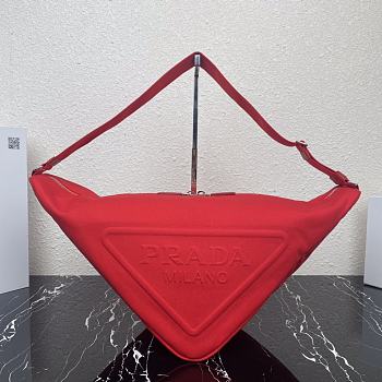 Canvas Triangle Bag Red  2VY007 Size 60 x 22.5 x 28 cm