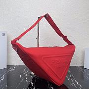 Canvas Triangle Bag Red  2VY007 Size 60 x 22.5 x 28 cm - 3