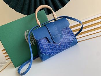 Goyard Saïgon Souple Mini Bag Blue Size 15 x 7.5 x 20 cm