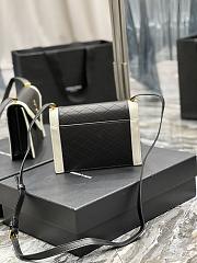 YSL Gaby Mini Satchel White Black 685574 20×14.5×4.5cm - 3