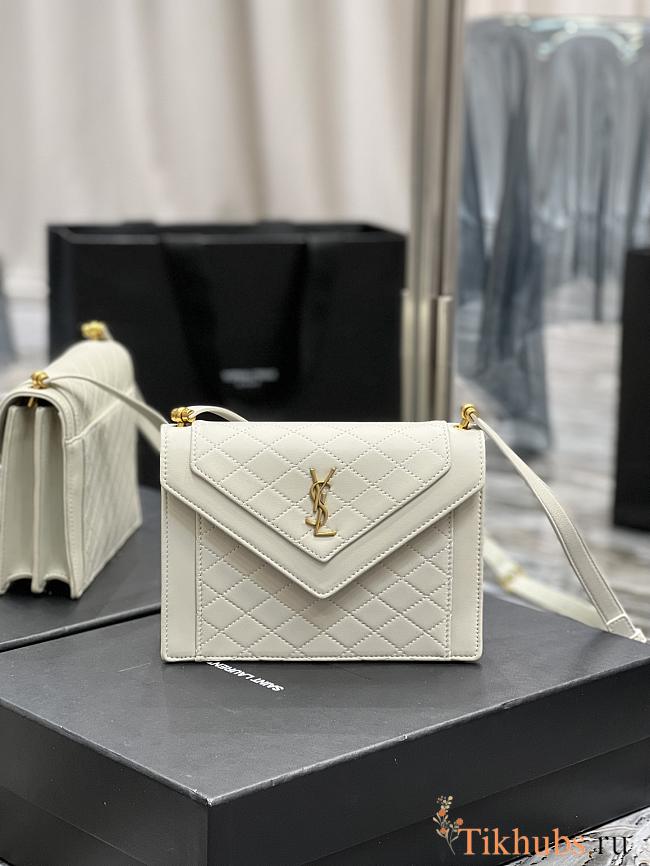 YSL Gaby Mini Satchel White 685574 20×14.5×4.5cm - 1