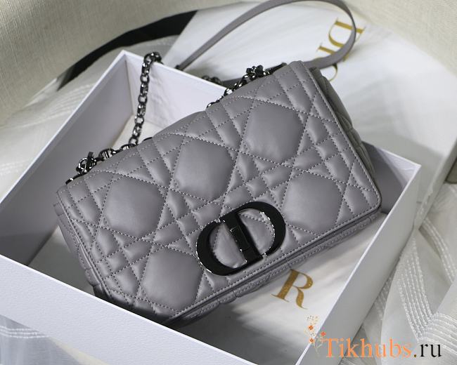 Dior Caro Black Hardware in Grey 25x 15.5x 8 cm - 1