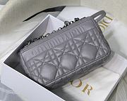 Dior Caro Black Hardware in Grey 25x 15.5x 8 cm - 3