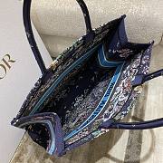 Dior Book Tote Blue Multicolor D-Constellation Embroidery 42x18x35cm - 5