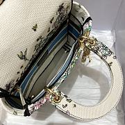 Dior Lady D-lite Latte Multicolor Embroidery 24cm - 4