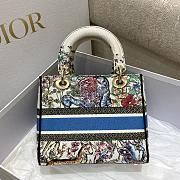 Dior Lady D-lite Latte Multicolor Embroidery 24cm - 3