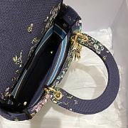 Dior Lady D-lite Blue Multicolor Embroidery 24cm - 4