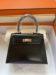 Hermes Kelly Black With Shoulder Strap 20cm - 1