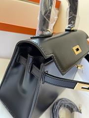 Hermes Kelly Black With Shoulder Strap 20cm - 4