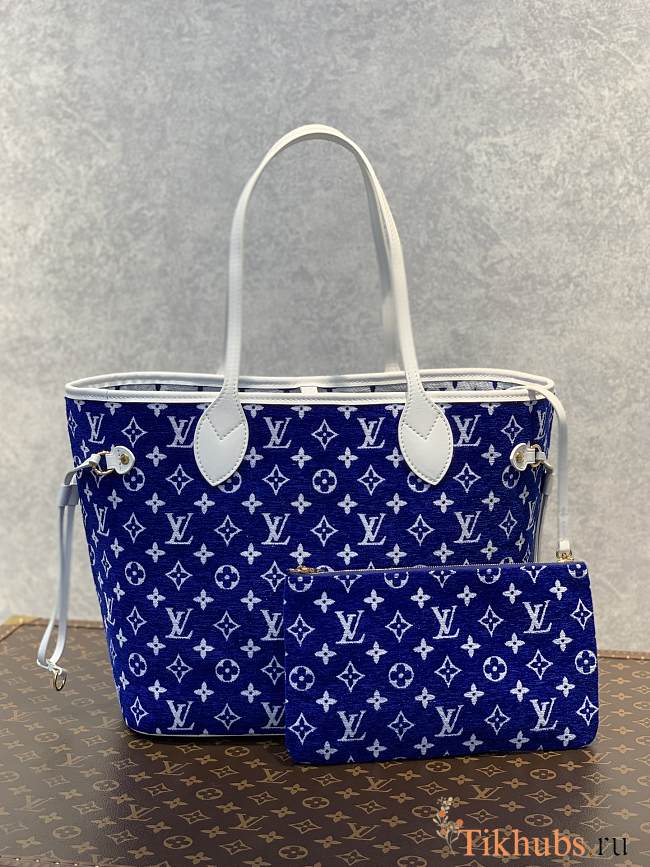 LV Neverfull MM Blue 31x28x14cm - 1