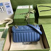 Gucci GG Marmont Matelassé Mini Blue Bag 23x14x6cm - 3