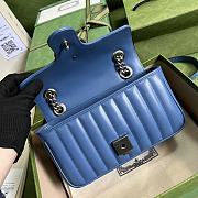 Gucci GG Marmont Matelassé Mini Blue Bag 23x14x6cm - 2
