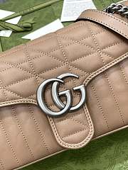 Gucci Marmont Rose Beige Matelassé Leather 26x15x7cm - 5