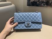 Chanel Flap Bag Blue Lambskin Silver Hardware 25.5cm - 1