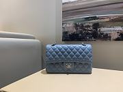Chanel Flap Bag Blue Lambskin Silver Hardware 25.5cm - 2