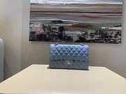 Chanel Flap Bag Blue Lambskin Silver Hardware 25.5cm - 4