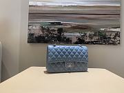 Chanel Flap Bag Blue Lambskin Silver Hardware 25.5cm - 5