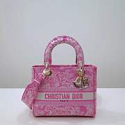 Dior Lady D-lite Pink Embroidery 24cm - 1