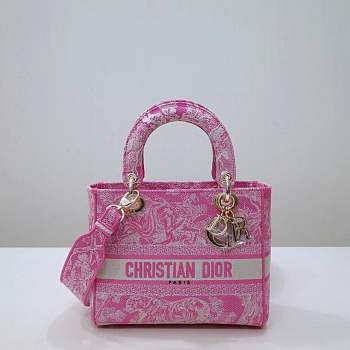 Dior Lady D-lite Pink Embroidery 24cm