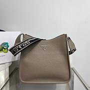 Prada Leather Hobo Clay Gray Bag 30x28x12cm - 1