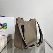 Prada Leather Hobo Clay Gray Bag 30x28x12cm - 5