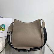 Prada Leather Hobo Clay Gray Bag 30x28x12cm - 3