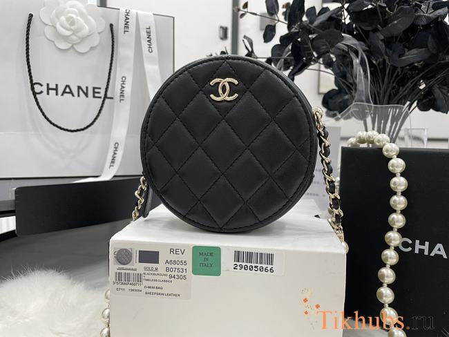 Chanel Crossbody Round Circle Gold Chain 12x12x4.5cm - 1