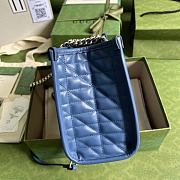 GG Marmont Medium Matelassé Blue Tote 26.5x19x11cm - 5