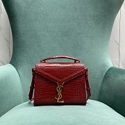 YSL Cassandra Crocodile Embossed Red 20x7.5x16cm - 1