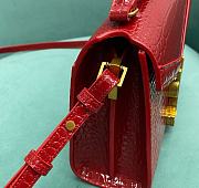 YSL Cassandra Crocodile Embossed Red 20x7.5x16cm - 6