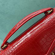 YSL Cassandra Crocodile Embossed Red 20x7.5x16cm - 4