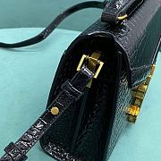 YSL Cassandra Crocodile Embossed Black 20x7.5x16cm - 6