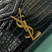 YSL Cassandra Crocodile Embossed Black 20x7.5x16cm - 2