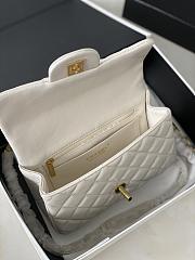 Chanel Mini Handle Lambskin Gold Hardware White 20cm - 6