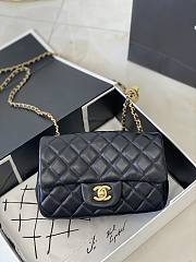 Chanel Flap Bag Gold Ball Lambskin Gold Hardware Black 20cm - 1